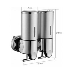 Wall-Mounted Soap Dispenser (Red) 500 Ml X 2, Double-Headed Dispenser For Liquid Soap, Shower Gel And Shampoo, Ideal For The Kitch - thumbnail 6