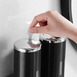 Wall-Mounted Soap Dispenser (Red) 500 Ml X 2, Double-Headed Dispenser For Liquid Soap, Shower Gel And Shampoo, Ideal For The Kitch - thumbnail 5