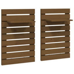 Berkfield Wall-Mounted Bedside Shelves 2 Pcs Honey Brown Solid Wood Pine - thumbnail 2