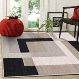 Ameha Stylish Milo Neutral Printed Rug Hallway Area 120X170 Cm Carpet Living Room Bedroom Area Rugs - thumbnail 7