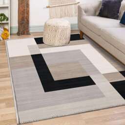 Ameha Stylish Milo Neutral Printed Rug Hallway Area 120X170 Cm Carpet Living Room Bedroom Area Rugs - thumbnail 4