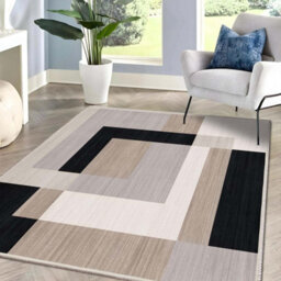 Ameha Stylish Milo Neutral Printed Rug Hallway Area 120X170 Cm Carpet Living Room Bedroom Area Rugs - thumbnail 2