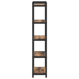 Berkfield Bookcase Smoked Oak 40 X 30 X 153 Cm Engineered Wood - thumbnail 6