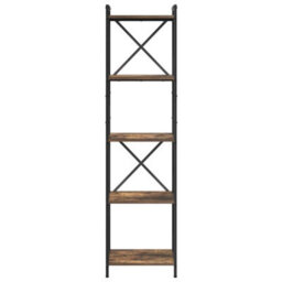 Berkfield Bookcase Smoked Oak 40 X 30 X 153 Cm Engineered Wood - thumbnail 5