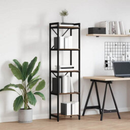 Berkfield Bookcase Smoked Oak 40 X 30 X 153 Cm Engineered Wood - thumbnail 4