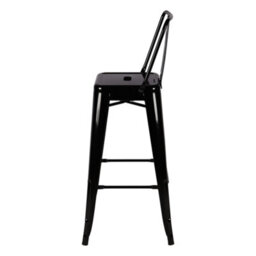 Living And Home Bar Stool Set Of 4 Black Metal Frame Industrial Style High Chair Bar Stools - thumbnail 5