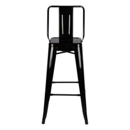 Living And Home Bar Stool Set Of 4 Black Metal Frame Industrial Style High Chair Bar Stools - thumbnail 4
