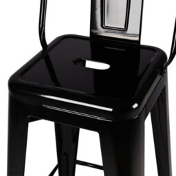 Living And Home Bar Stool Set Of 4 Black Metal Frame Industrial Style High Chair Bar Stools - thumbnail 7