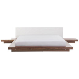 Beliani Bed With Led Zen 180 X 200 Cm (Eu Super King) Brown Ash Wood - thumbnail 7
