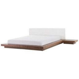 Beliani Bed With Led Zen 180 X 200 Cm (Eu Super King) Brown Ash Wood - thumbnail 6