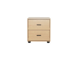 Urbn-Living Urbnliving Height 43Cm 2 Drawer Wooden Bedside Table Cabinet Beech Bedroom Furniture Storage Nightstand - thumbnail 5