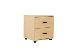 Urbn-Living Urbnliving Height 43Cm 2 Drawer Wooden Bedside Table Cabinet Beech Bedroom Furniture Storage Nightstand - thumbnail 6