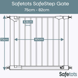 Bettacare Safestep Dog Gate, White, 75Cm - 82Cm, Extra Low Walkthrough, Pressure Fit Safety Gate, Pet Gate For Stairs And Doors - thumbnail 3