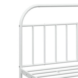 Berkfield Metal Bed Frame With Headboard And Footboard White 193X203 Cm - thumbnail 9