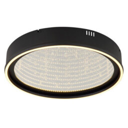 Luminosa Lighting Luminosa Mirrora 50Cm Semi Flush Ceiling Light Matt Black, Glass Mirror Led 2700/6500K - thumbnail 5