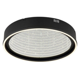 Luminosa Lighting Luminosa Mirrora 50Cm Semi Flush Ceiling Light Matt Black, Glass Mirror Led 2700/6500K - thumbnail 1