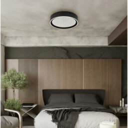 Luminosa Lighting Luminosa Mirrora 50Cm Semi Flush Ceiling Light Matt Black, Glass Mirror Led 2700/6500K - thumbnail 2
