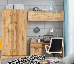 Impact Furniture Wall Cabinet Unit Storage Bedroom Living Room Oak Effect 135Cm Lift Up Door Modern Shelf Cupboard Zele - thumbnail 7