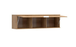 Impact Furniture Wall Cabinet Unit Storage Bedroom Living Room Oak Effect 135Cm Lift Up Door Modern Shelf Cupboard Zele - thumbnail 2