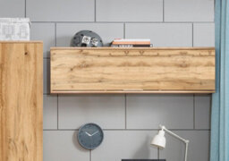 Impact Furniture Wall Cabinet Unit Storage Bedroom Living Room Oak Effect 135Cm Lift Up Door Modern Shelf Cupboard Zele - thumbnail 9