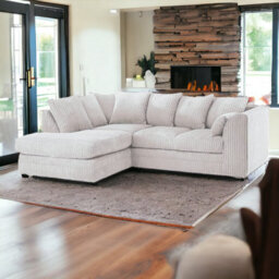 BlissFurniture Ltd Bliss Furniture Cream Jumbo Cord 4 Seater Left Hand Corner Sofa  Scatter Back Design Compact And Comfortable Sofa - thumbnail 3