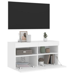 Walplus Tv Wall Cabinet With Led Lights White 80X30X40 Cm - thumbnail 7