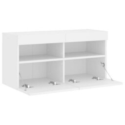 Walplus Tv Wall Cabinet With Led Lights White 80X30X40 Cm - thumbnail 8