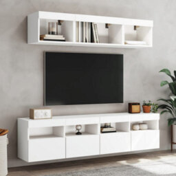 Walplus Tv Wall Cabinet With Led Lights White 80X30X40 Cm - thumbnail 6