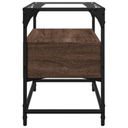Berkfield Tv Cabinet With Glass Top Brown Oak 60X35X51 Cm Engineered Wood - thumbnail 5