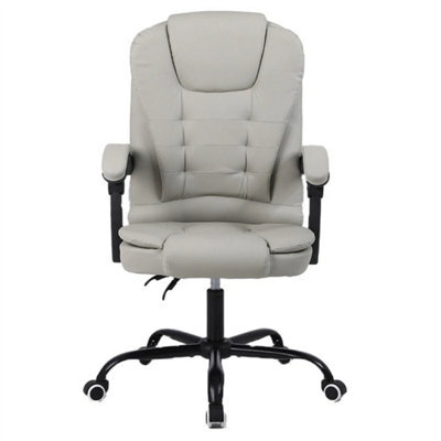 Grey Ergonomic Faux Leather Office Chair Adjustable Height - image 1