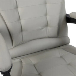 Grey Ergonomic Faux Leather Office Chair Adjustable Height - thumbnail 3
