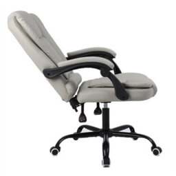 Grey Ergonomic Faux Leather Office Chair Adjustable Height - thumbnail 6