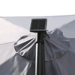 VRUC Outdoor Patio Garden Cantilever Banana Led Parasol Hanging Umbrella 3M Grey - thumbnail 5
