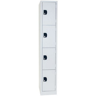 Manutan Expert 4 Tier Grey/grey Commercial Locker 1800X315X500mm - image 1