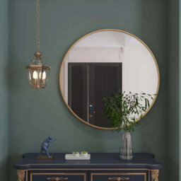 Jōbū Jobu Home - Rei, Large Round Gold Metal Circle Mirror - 90Cm X 90Cm - thumbnail 8