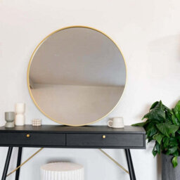 Jōbū Jobu Home - Rei, Large Round Gold Metal Circle Mirror - 90Cm X 90Cm - thumbnail 4
