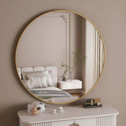 Jōbū Jobu Home - Rei, Large Round Gold Metal Circle Mirror - 90Cm X 90Cm - thumbnail 7