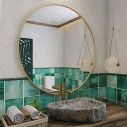 Jōbū Jobu Home - Rei, Large Round Gold Metal Circle Mirror - 90Cm X 90Cm - thumbnail 6
