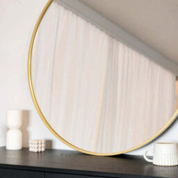 Jōbū Jobu Home - Rei, Large Round Gold Metal Circle Mirror - 90Cm X 90Cm - thumbnail 2