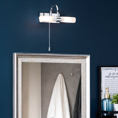 Litecraft Crista Chrome Bathroom Wall Light With Pull Cord - image 1