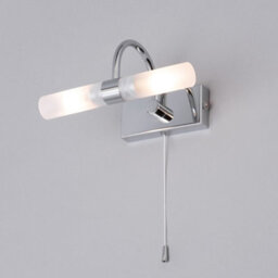 Litecraft Crista Chrome Bathroom Wall Light With Pull Cord - thumbnail 3