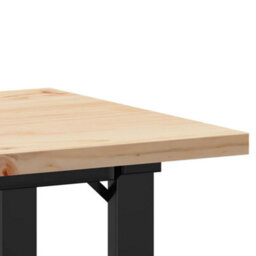 Berkfield Dining Table O-Frame 50X50X75.5 Cm Solid Wood Pine And Steel - thumbnail 7