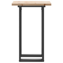 Berkfield Dining Table O-Frame 50X50X75.5 Cm Solid Wood Pine And Steel - thumbnail 5