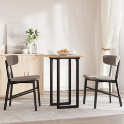 Berkfield Dining Table O-Frame 50X50X75.5 Cm Solid Wood Pine And Steel - thumbnail 3