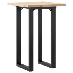 Berkfield Dining Table O-Frame 50X50X75.5 Cm Solid Wood Pine And Steel - thumbnail 2