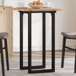 Berkfield Dining Table O-Frame 50X50X75.5 Cm Solid Wood Pine And Steel - thumbnail 1