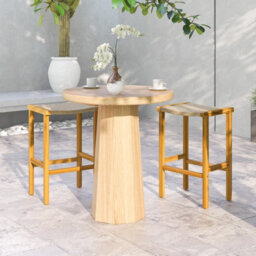Costway Set Of 2 Outdoor Bar Stools 76Cm Bar Height Chairs Patio High Stools Set - thumbnail 4