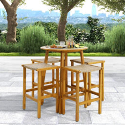 Costway Set Of 2 Outdoor Bar Stools 76Cm Bar Height Chairs Patio High Stools Set - thumbnail 5