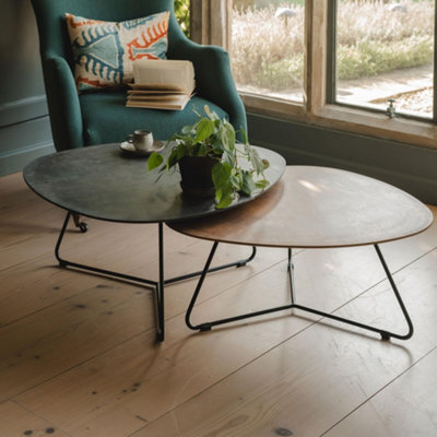 Statement Furniture Bergen Coffee Table Set Slate And Gold - image 1