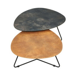 Statement Furniture Bergen Coffee Table Set Slate And Gold - thumbnail 8